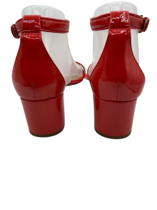 Tory Burch Shoe Size 8 Red Patent Leather Round Toe Ankle Strap Sandals Red / 8