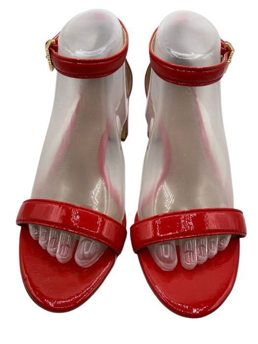 Tory Burch Shoe Size 8 Red Patent Leather Round Toe Ankle Strap Sandals Red / 8