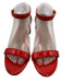 Tory Burch Shoe Size 8 Red Patent Leather Round Toe Ankle Strap Sandals Red / 8