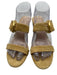 Veronica Beard Shoe Size 8 Light Yellow Suede Gold Buckle 2 Strap Mule Sandals Light Yellow / 8