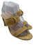 Veronica Beard Shoe Size 8 Light Yellow Suede Gold Buckle 2 Strap Mule Sandals Light Yellow / 8