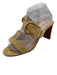 Veronica Beard Shoe Size 8 Light Yellow Suede Gold Buckle 2 Strap Mule Sandals Light Yellow / 8