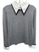Alice + Olivia Size L Gray, white & black Wool & Cotton Knit Detachable Sweater Gray, white & black / L
