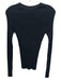 Anine Bing Size M Black Cotton Blend Long Sleeve Ribbed Mock Neck Fitted Top Black / M