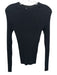 Anine Bing Size M Black Cotton Blend Long Sleeve Ribbed Mock Neck Fitted Top Black / M