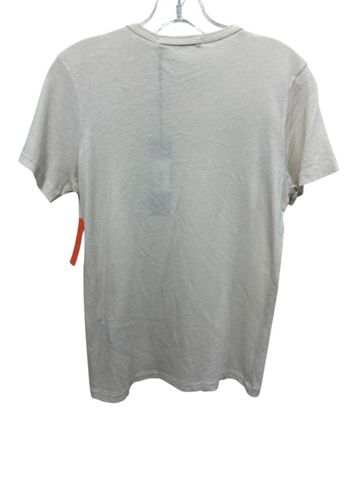 Jenni Kayne Size M Cream Cotton Short Sleeve Crew Neck Light Weight T Shirt Top Cream / M