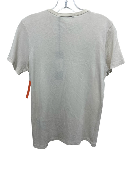 Jenni Kayne Size M Cream Cotton Short Sleeve Crew Neck Light Weight T Shirt Top Cream / M