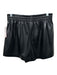 Alice + Olivia Size M Black Faux Leather Elastic Waist Pockets boxer Shorts Black / M