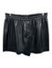 Alice + Olivia Size M Black Faux Leather Elastic Waist Pockets boxer Shorts Black / M