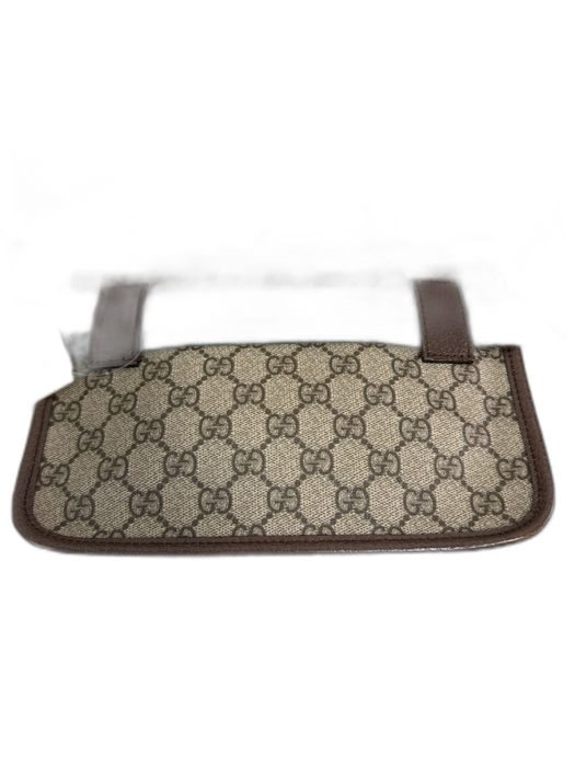 Gucci Brown, Red, Green Coated Canvas Leather trim Monogram Tiger belt Bag Brown, Red, Green / S