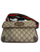 Gucci Brown, Red, Green Coated Canvas Leather trim Monogram Tiger belt Bag Brown, Red, Green / S