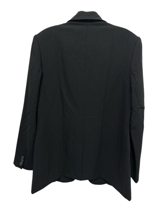 Open Edit Size S Black Polyester One Button Shoulder Pads Lapel Blazer Jacket Black / S