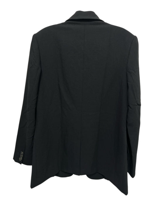 Open Edit Size S Black Polyester One Button Shoulder Pads Lapel Blazer Jacket Black / S