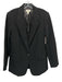 Open Edit Size S Black Polyester One Button Shoulder Pads Lapel Blazer Jacket Black / S