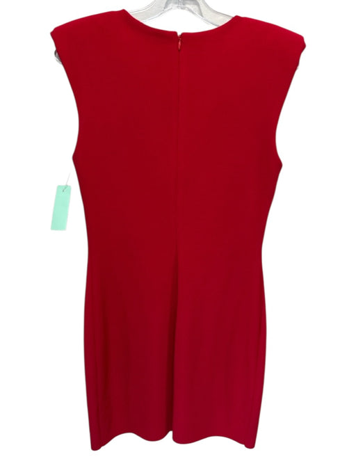 Amanda Uprichard Size M Red Polyester Shoulder Pads Sleeveless Back Zip Dress Red / M