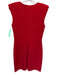 Amanda Uprichard Size M Red Polyester Shoulder Pads Sleeveless Back Zip Dress Red / M