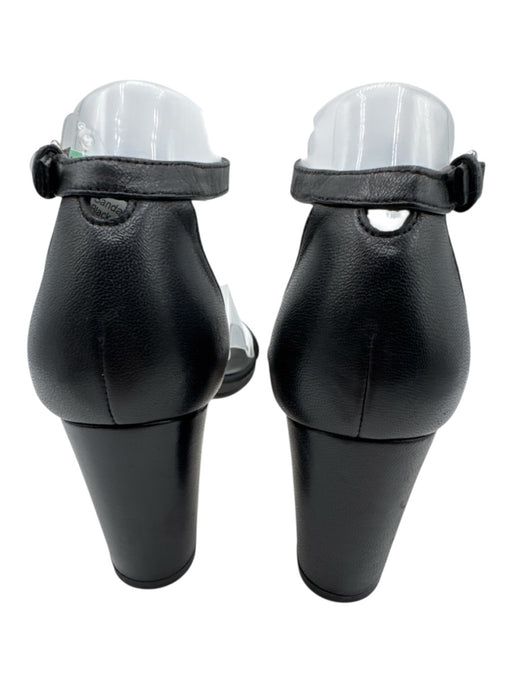 Stuart Weitzman Shoe Size 7.5 Black Leather Ankle Strap Almond Toe Sandals Black / 7.5