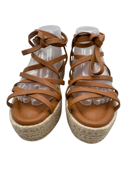 Zimmermann Shoe Size 39 Brown Leather Criss Cross Tie Straps Platform Sandals Brown / 39