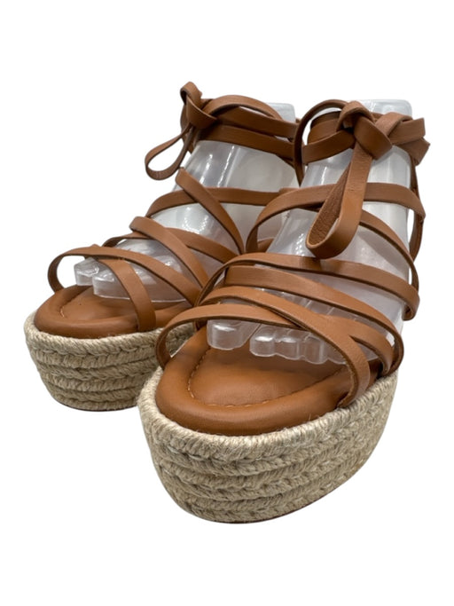 Zimmermann Shoe Size 39 Brown Leather Criss Cross Tie Straps Platform Sandals Brown / 39