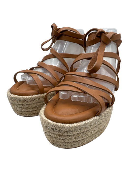 Zimmermann Shoe Size 39 Brown Leather Criss Cross Tie Straps Platform Sandals Brown / 39