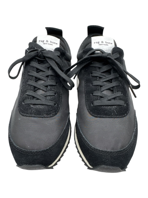 Rag & Bone Shoe Size 39 Black & White Synthetic & Suede Low Top Lace Up Sneakers Black & White / 39