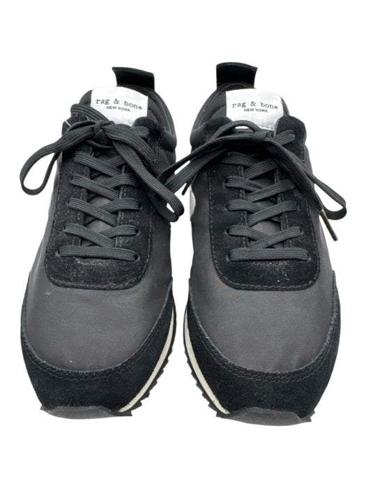 Rag & Bone Shoe Size 39 Black & White Synthetic & Suede Low Top Lace Up Sneakers Black & White / 39