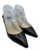 Jimmy Choo Shoe Size 38.5 Black Leather Pointed Toe Ankle Strap Slingback Pumps Black / 38.5
