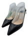 Jimmy Choo Shoe Size 38.5 Black Leather Pointed Toe Ankle Strap Slingback Pumps Black / 38.5