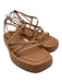 Loeffler Randall Shoe Size 7 Brown Leather Tie Strap Square Toe Platform Sandals Brown / 7