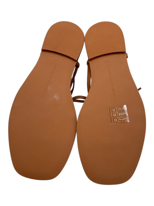 Loeffler Randall Shoe Size 8.5 Brown Leather Tie Strap Square Toe Thong Sandals Brown / 8.5