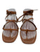 Loeffler Randall Shoe Size 8.5 Brown Leather Tie Strap Square Toe Thong Sandals Brown / 8.5