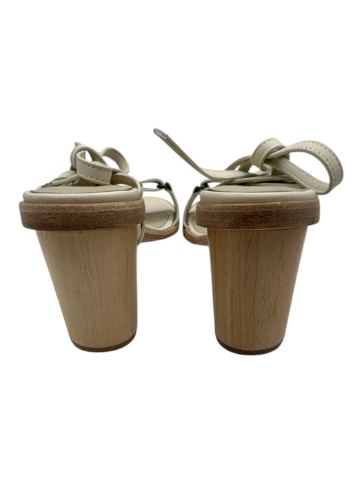 Zero + Maria Cornejo Shoe Size 37.5 Taupe Beige Leather Tie Ankle Sandals Taupe Beige / 37.5