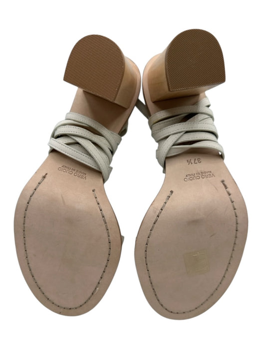 Zero + Maria Cornejo Shoe Size 37.5 Taupe Beige Leather Tie Ankle Sandals Taupe Beige / 37.5