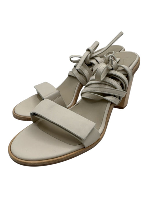 Zero + Maria Cornejo Shoe Size 37.5 Taupe Beige Leather Tie Ankle Sandals Taupe Beige / 37.5