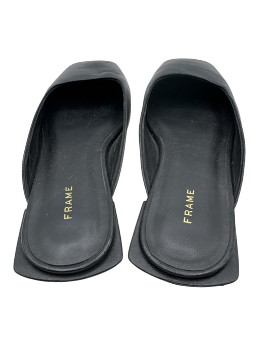 Frame Shoe Size 38.5 Black Leather Square Toe Mules Black / 38.5