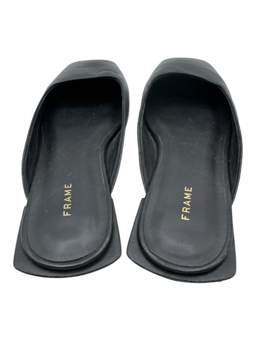 Frame Shoe Size 38.5 Black Leather Square Toe Mules Black / 38.5