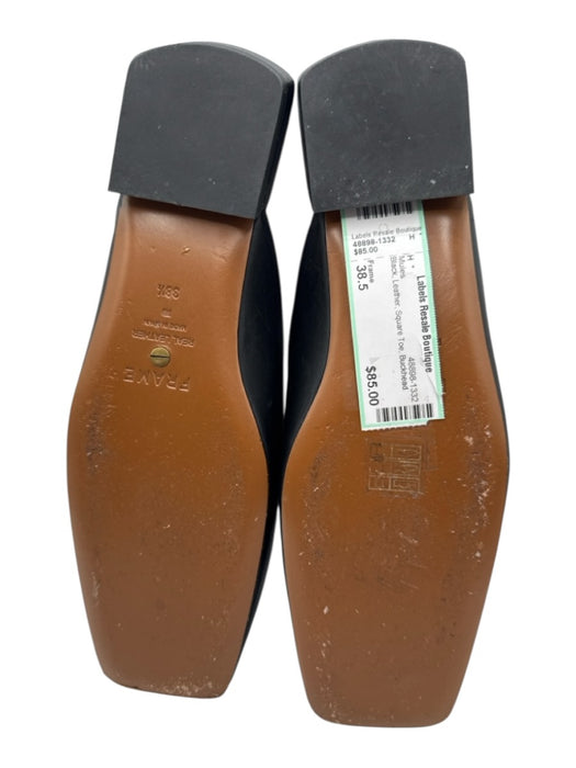 Frame Shoe Size 38.5 Black Leather Square Toe Mules Black / 38.5