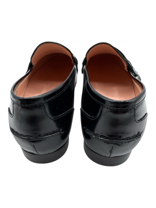 J Crew Shoe Size 8 Black Leather Pointed Almond Toe Stacked Heel Loafers Black / 8