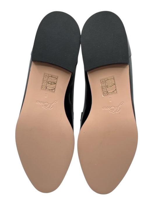 J Crew Shoe Size 8 Black Leather Pointed Almond Toe Stacked Heel Loafers Black / 8