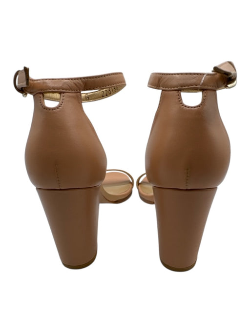 Stuart Weitzman Shoe Size 7.5 Beige Leather Ankle Strap Round Toe Sandals Beige / 7.5