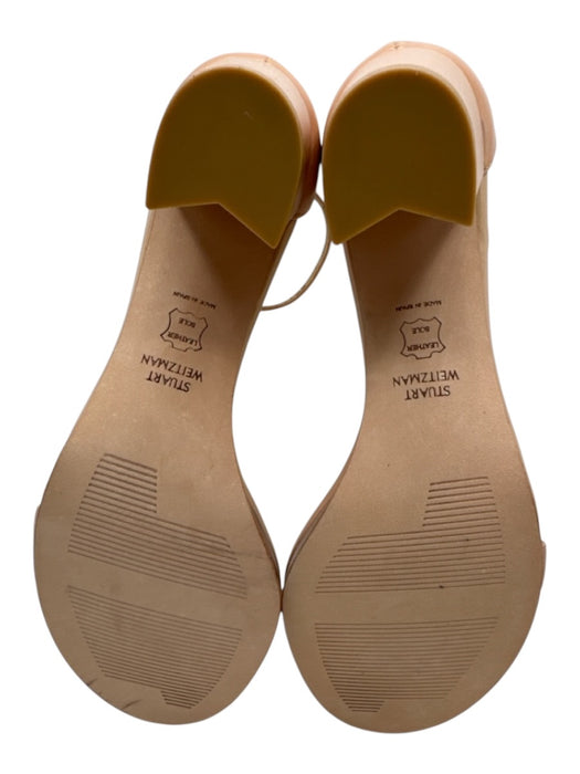 Stuart Weitzman Shoe Size 7.5 Beige Leather Ankle Strap Round Toe Sandals Beige / 7.5