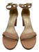 Stuart Weitzman Shoe Size 7.5 Beige Leather Ankle Strap Round Toe Sandals Beige / 7.5