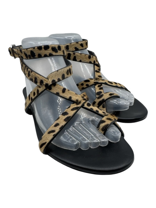 Jenni Kayne Shoe Size 38 Beige, Brown, Black Pony Hair & Leather Sandals Beige, Brown, Black / 38