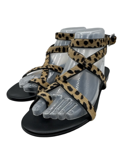 Jenni Kayne Shoe Size 38 Beige, Brown, Black Pony Hair & Leather Sandals Beige, Brown, Black / 38