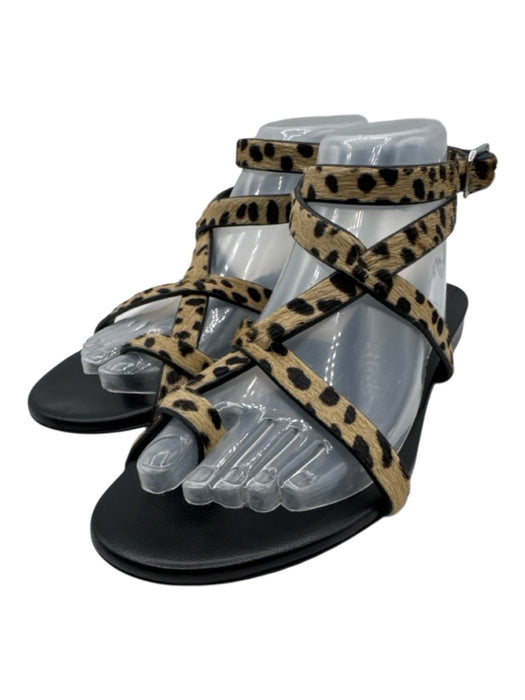 Jenni Kayne Shoe Size 38 Beige, Brown, Black Pony Hair & Leather Sandals Beige, Brown, Black / 38