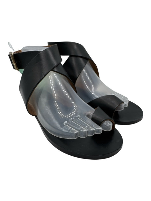 All Tomorrow's Parties Shoe Size 39 Black Leather Toe Strap Buckle Strap Sandals Black / 39