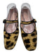 Loeffler Randall Shoe Size 8 Beige & Black Velvet Abstract Print Flats Beige & Black / 8