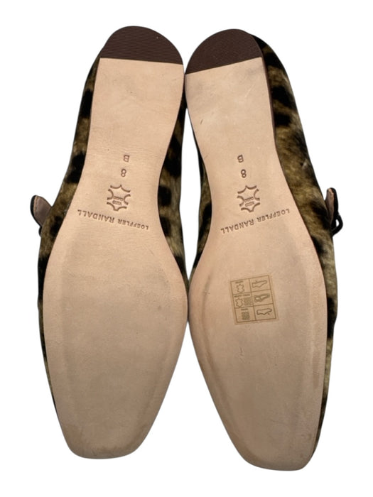 Loeffler Randall Shoe Size 8 Beige & Black Velvet Abstract Print Flats Beige & Black / 8