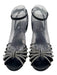 J Crew Shoe Size 9 Black Leather Crystals Round Toe Ankle Strap Sandals Black / 9