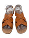 Kyma Shoe Size 38 Brown Leather Criss Cross Buckle Strap Square Toe Sandals Brown / 38